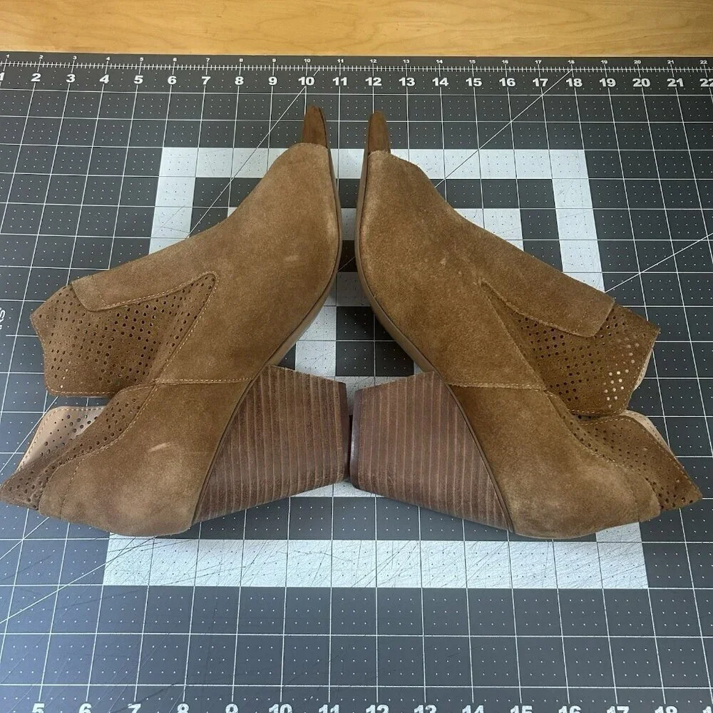 Steven By Steve Madden Bootie Women 10 Fashion Ready Suede Boot Open Toe Mesh